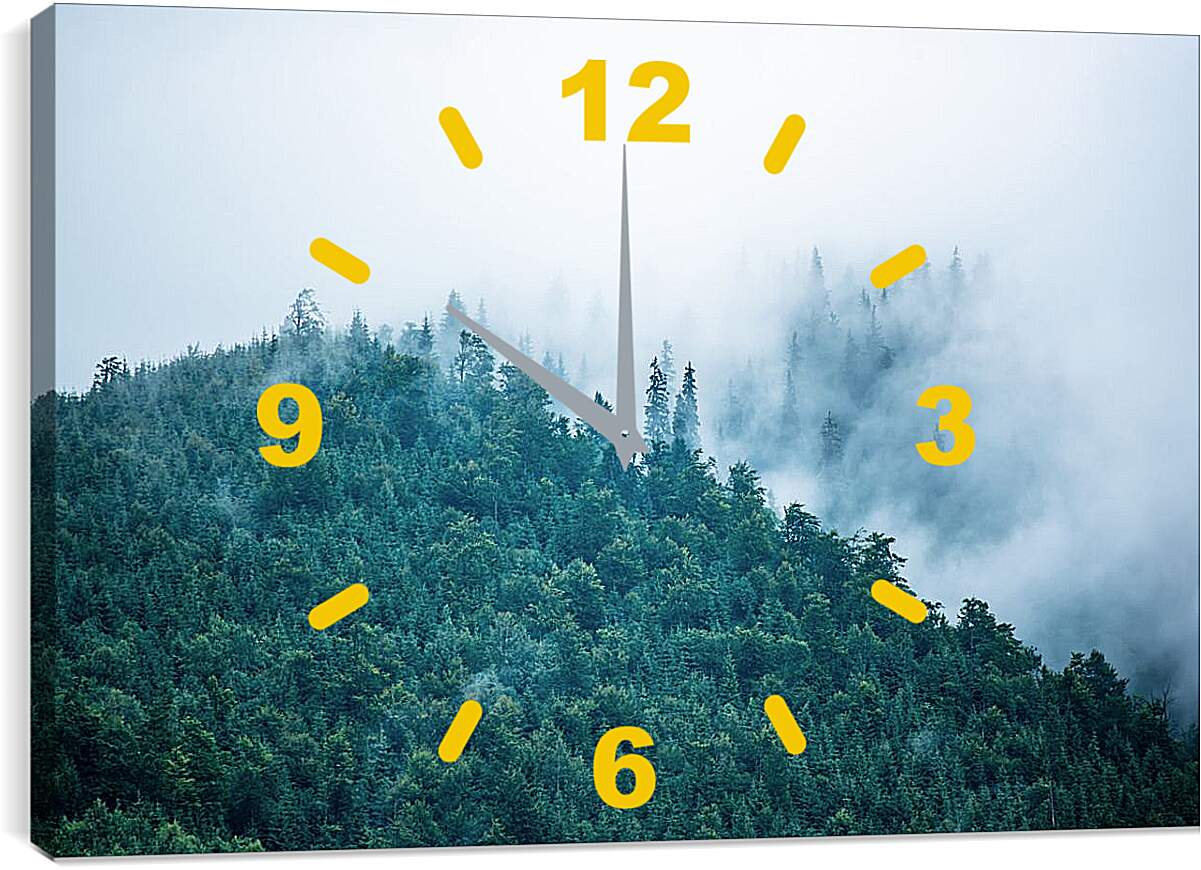 Часы картина - Туман в горах