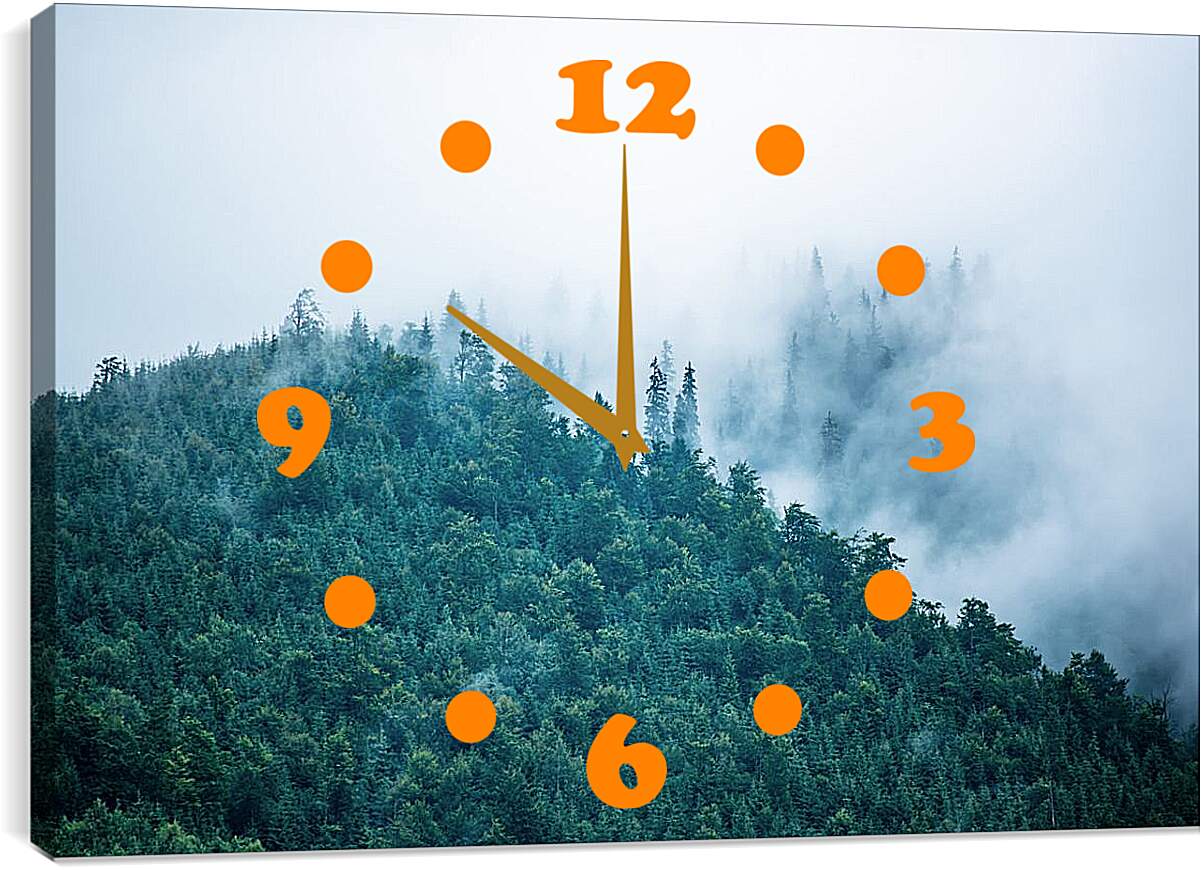 Часы картина - Туман в горах