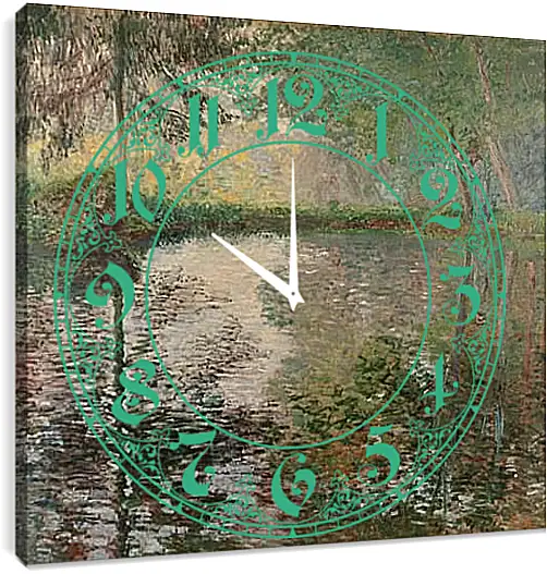 Часы картина - Pond at Montgeron. Клод Моне