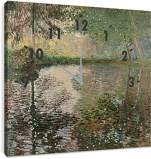 Часы картина - Pond at Montgeron. Клод Моне