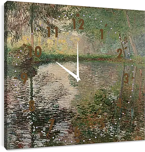 Часы картина - Pond at Montgeron. Клод Моне