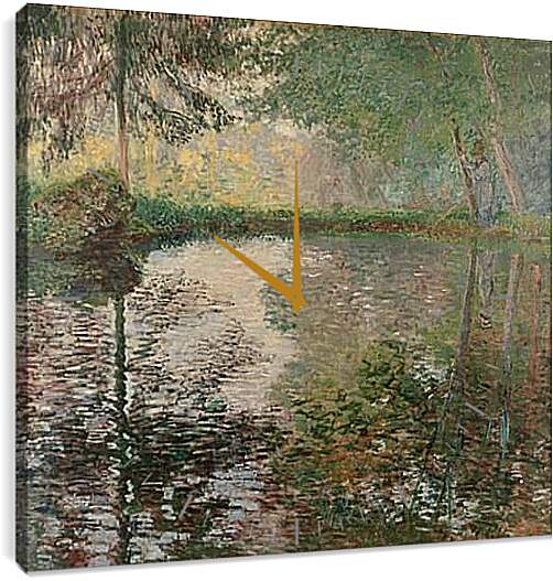 Часы картина - Pond at Montgeron. Клод Моне
