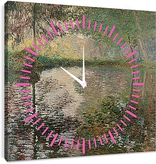 Часы картина - Pond at Montgeron. Клод Моне