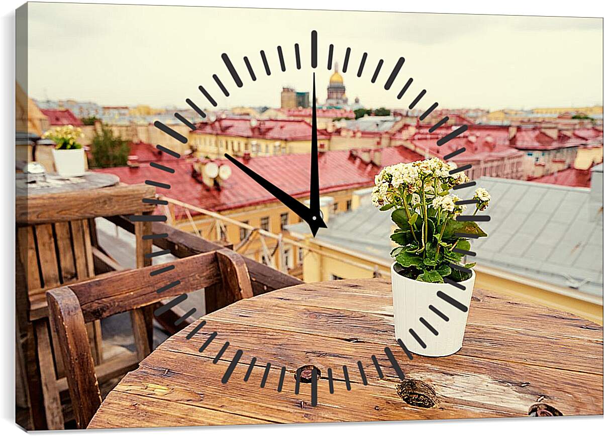 Часы картина - Крыши Питера