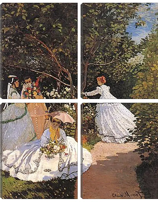 Модульная картина - Women in the Garden. Клод Моне