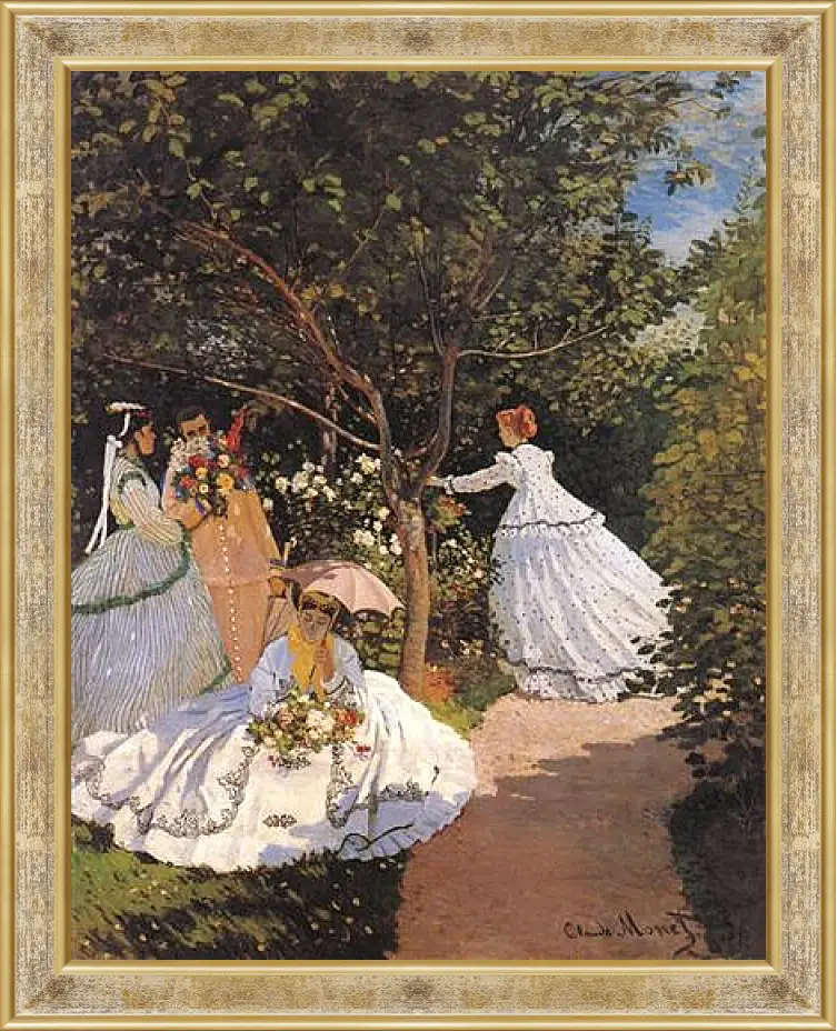 Картина в раме - Women in the Garden. Клод Моне