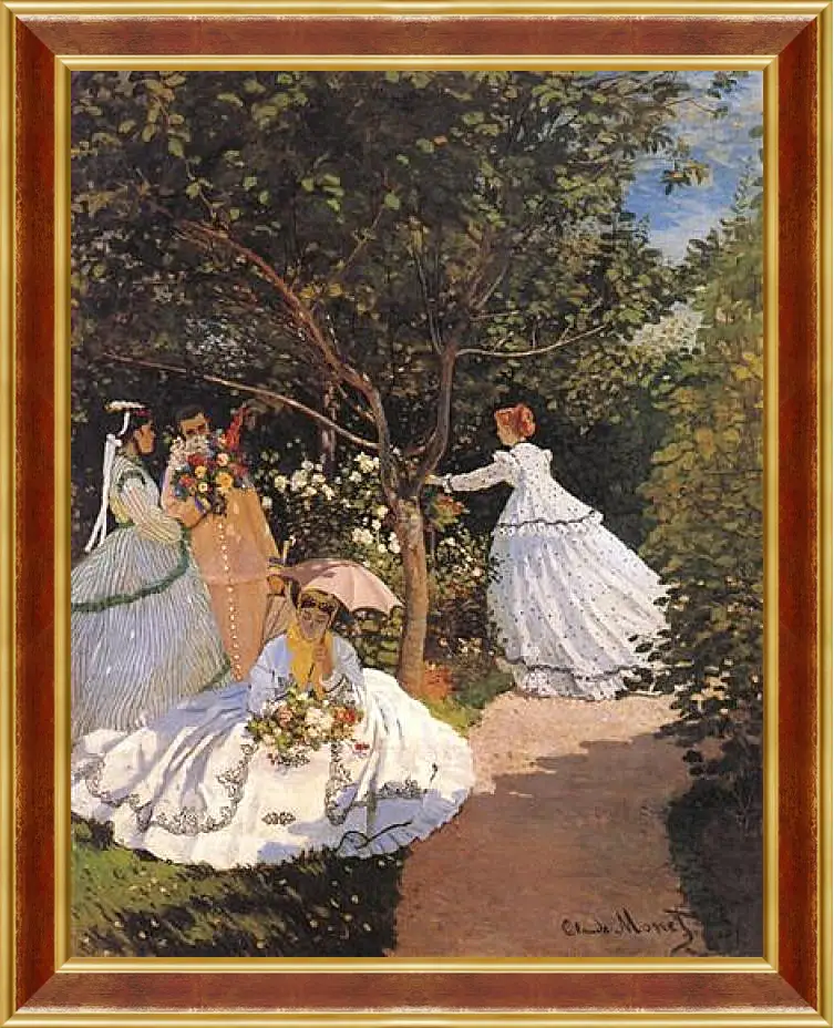 Картина в раме - Women in the Garden. Клод Моне