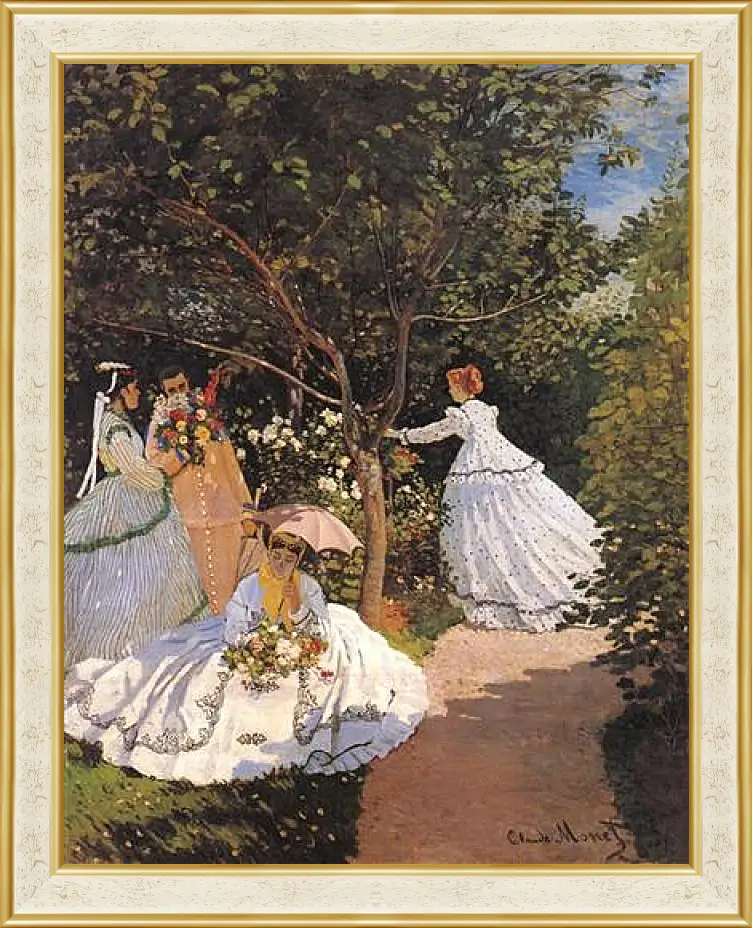 Картина в раме - Women in the Garden. Клод Моне