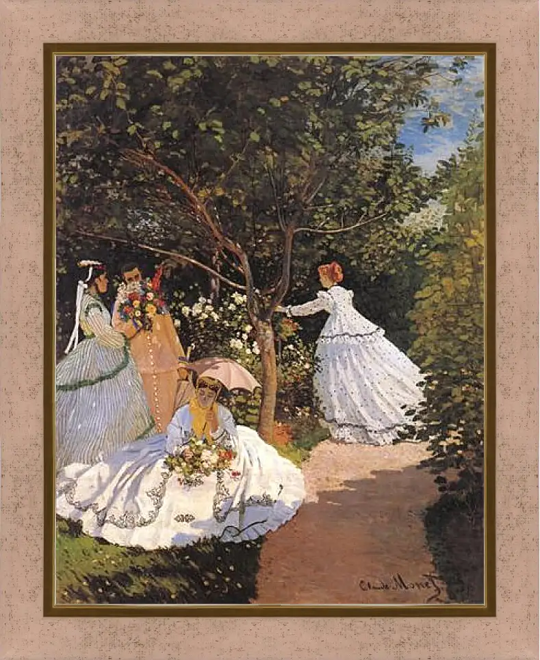 Картина в раме - Women in the Garden. Клод Моне