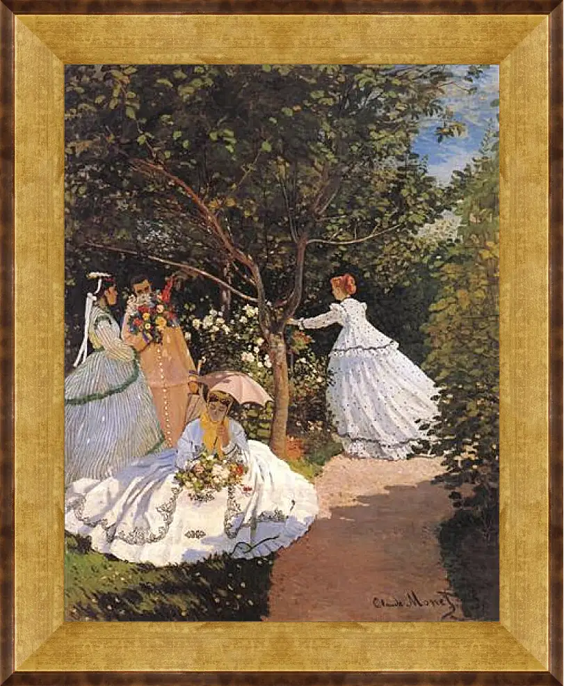 Картина в раме - Women in the Garden. Клод Моне