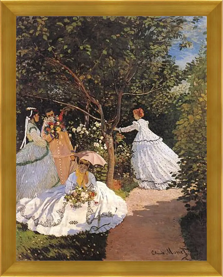 Картина в раме - Women in the Garden. Клод Моне