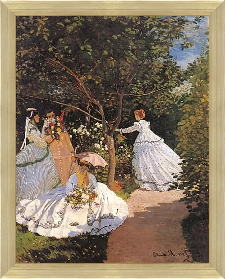 Картина в раме - Women in the Garden. Клод Моне