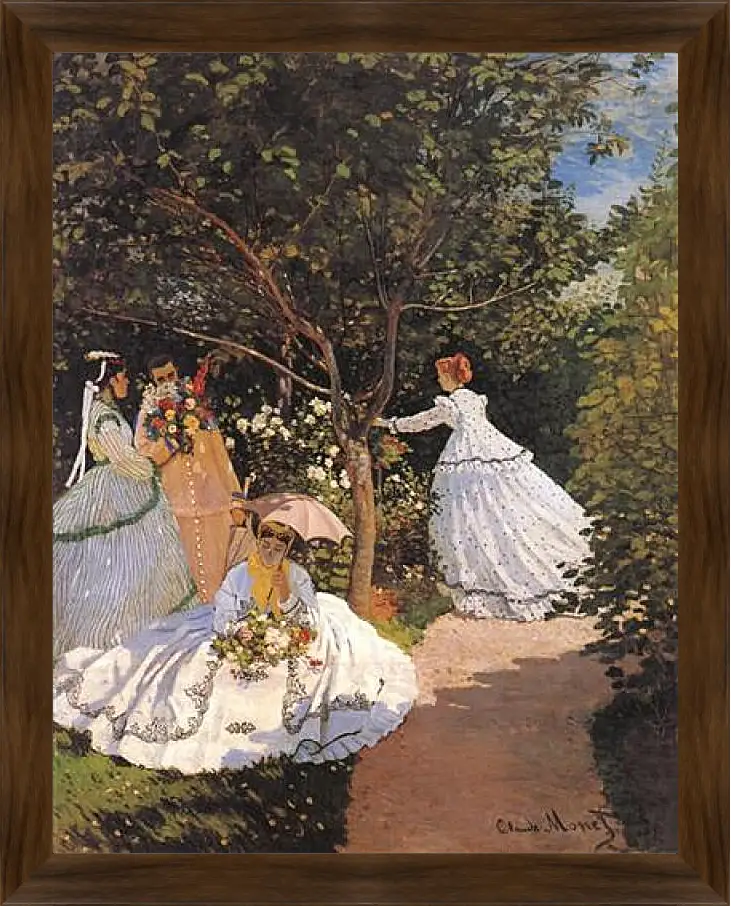 Картина в раме - Women in the Garden. Клод Моне