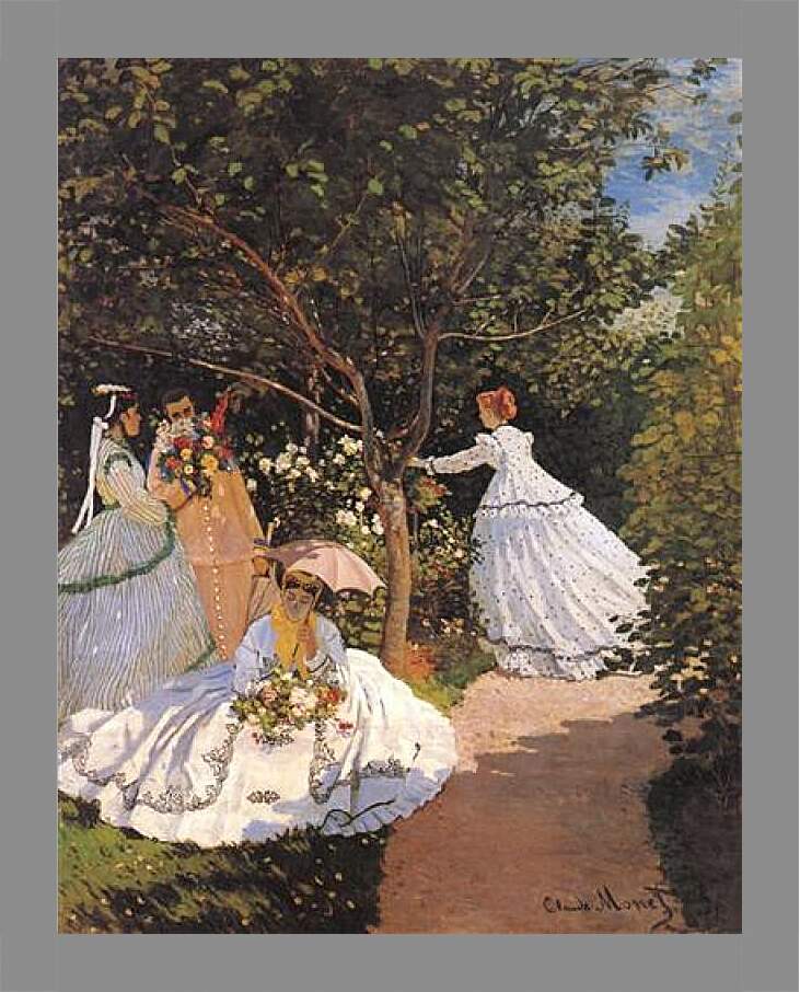 Картина в раме - Women in the Garden. Клод Моне
