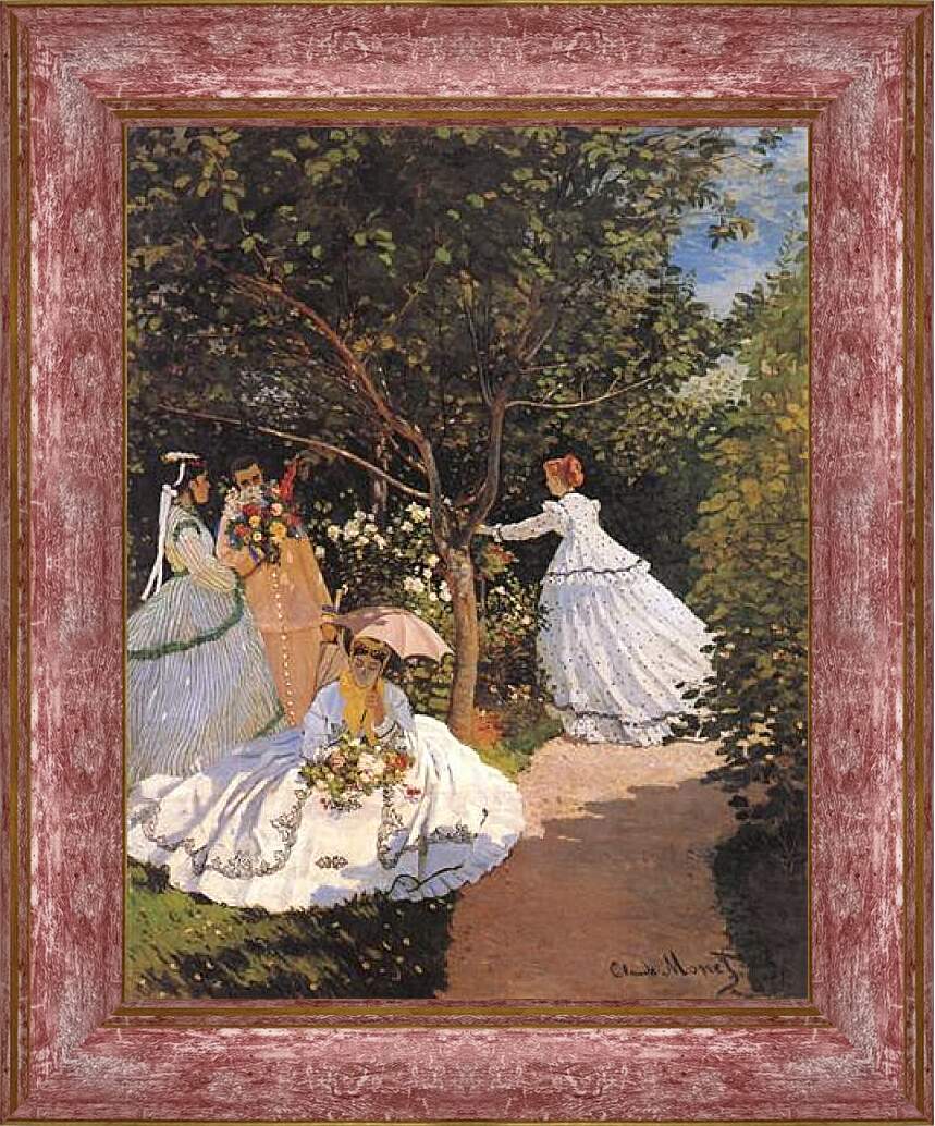 Картина в раме - Women in the Garden. Клод Моне