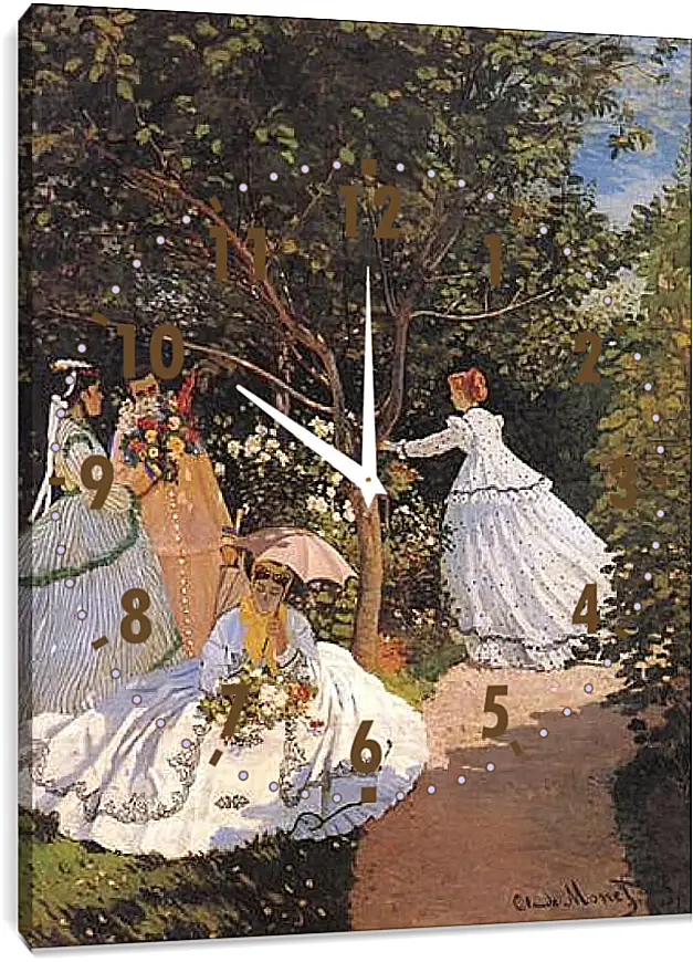 Часы картина - Women in the Garden. Клод Моне