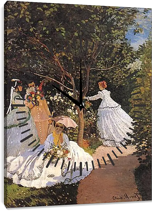 Часы картина - Women in the Garden. Клод Моне