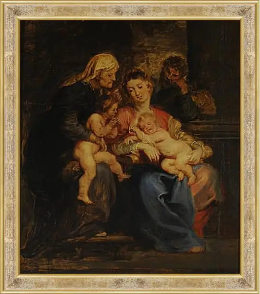 Картина в раме - The Holy Family with St. Питер Пауль Рубенс