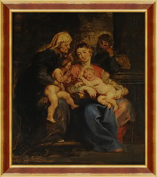 Картина в раме - The Holy Family with St. Питер Пауль Рубенс