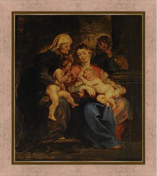 Картина в раме - The Holy Family with St. Питер Пауль Рубенс