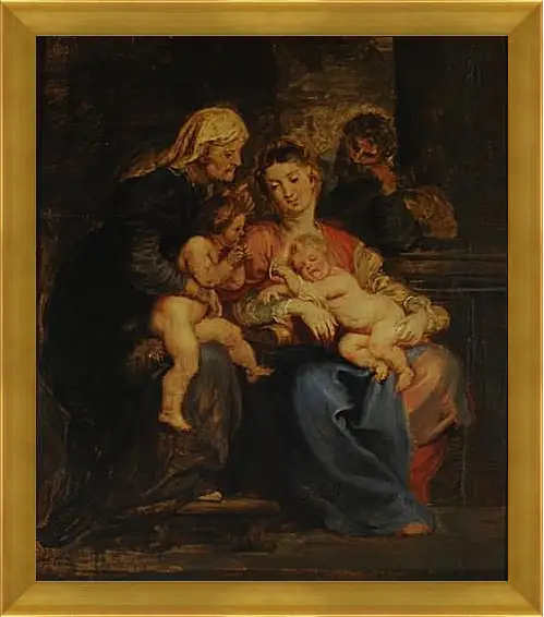 Картина в раме - The Holy Family with St. Питер Пауль Рубенс