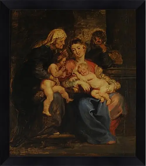 Картина в раме - The Holy Family with St. Питер Пауль Рубенс