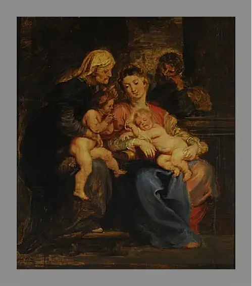 Картина в раме - The Holy Family with St. Питер Пауль Рубенс