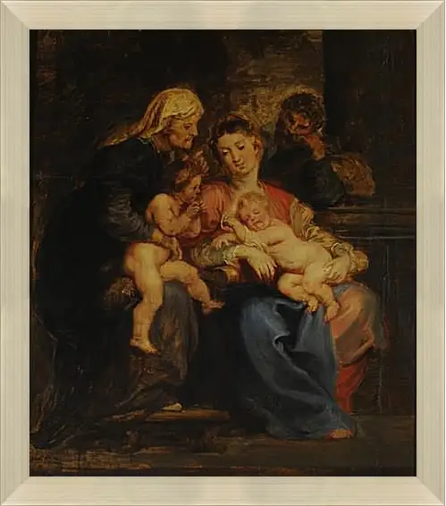 Картина в раме - The Holy Family with St. Питер Пауль Рубенс