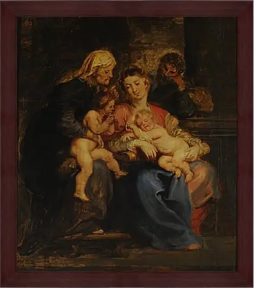 Картина в раме - The Holy Family with St. Питер Пауль Рубенс