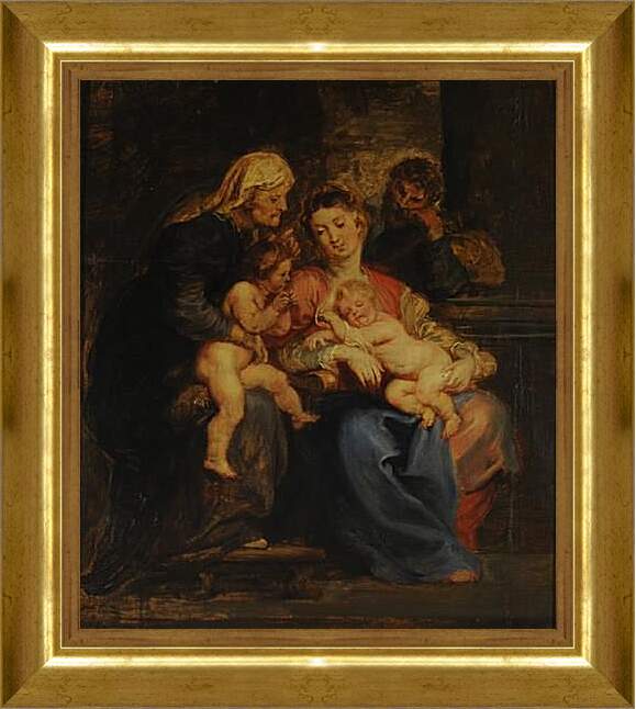 Картина в раме - The Holy Family with St. Питер Пауль Рубенс