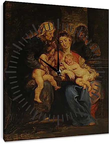 Часы картина - The Holy Family with St. Питер Пауль Рубенс