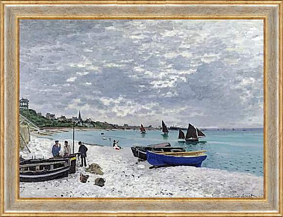 Картина в раме - пляж. Клод Моне