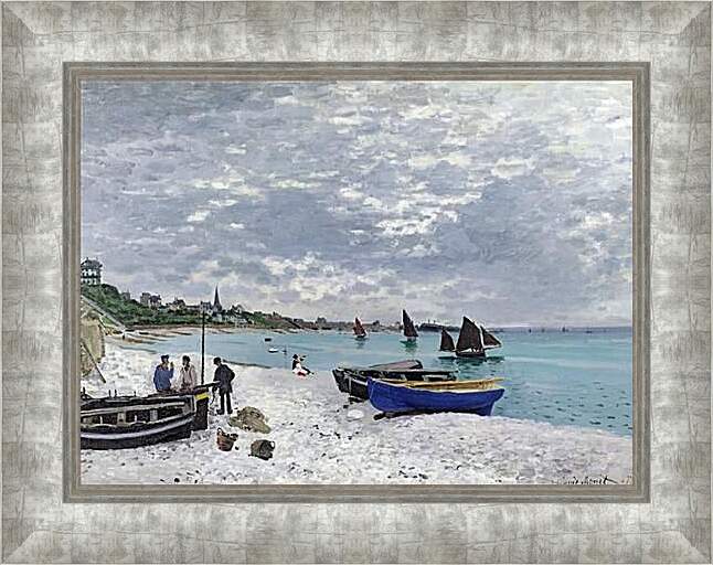 Картина в раме - пляж. Клод Моне