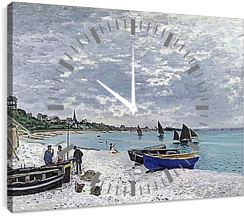 Часы картина - пляж. Клод Моне