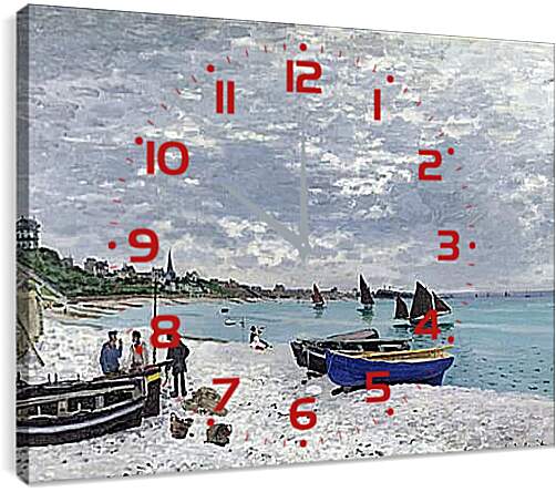 Часы картина - пляж. Клод Моне