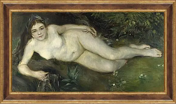 Картина в раме - A Nymph by a Stream. Пьер Огюст Ренуар