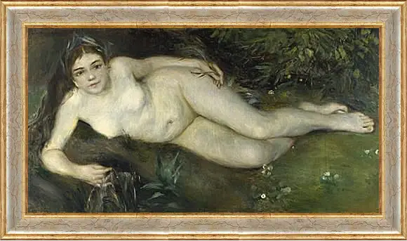 Картина в раме - A Nymph by a Stream. Пьер Огюст Ренуар