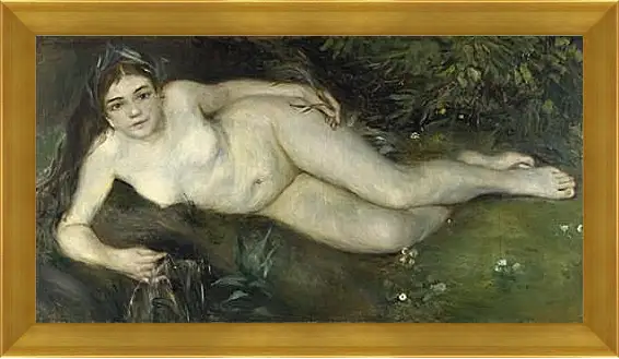 Картина в раме - A Nymph by a Stream. Пьер Огюст Ренуар