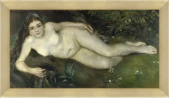 Картина в раме - A Nymph by a Stream. Пьер Огюст Ренуар