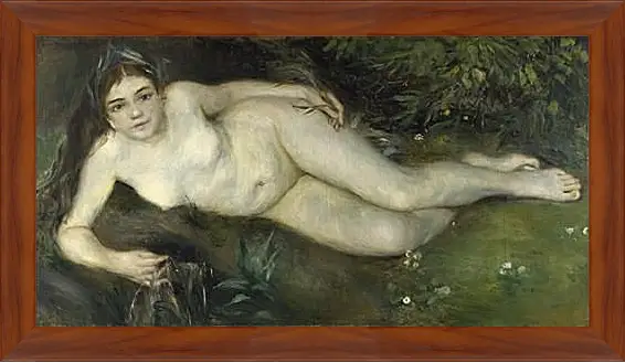 Картина в раме - A Nymph by a Stream. Пьер Огюст Ренуар