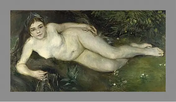 Картина в раме - A Nymph by a Stream. Пьер Огюст Ренуар