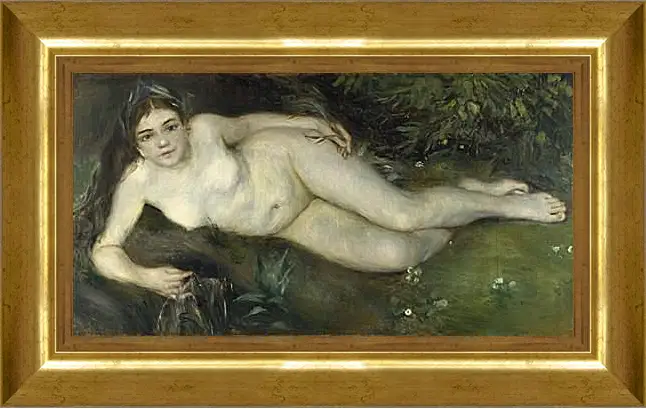 Картина в раме - A Nymph by a Stream. Пьер Огюст Ренуар