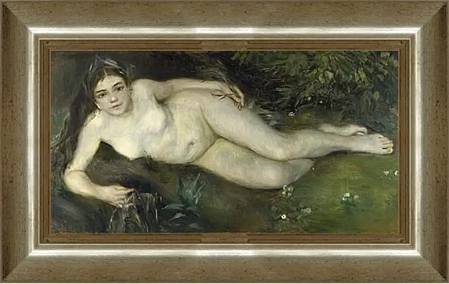 Картина в раме - A Nymph by a Stream. Пьер Огюст Ренуар