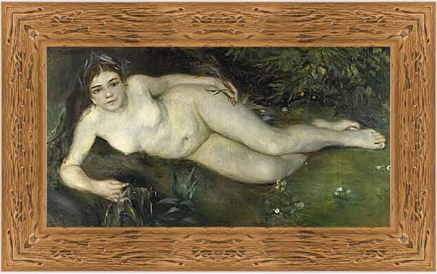 Картина в раме - A Nymph by a Stream. Пьер Огюст Ренуар