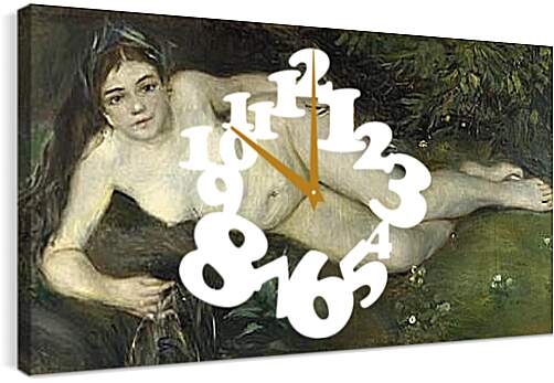 Часы картина - A Nymph by a Stream. Пьер Огюст Ренуар