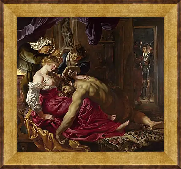 Картина в раме - Samson and Delilah. Питер Пауль Рубенс