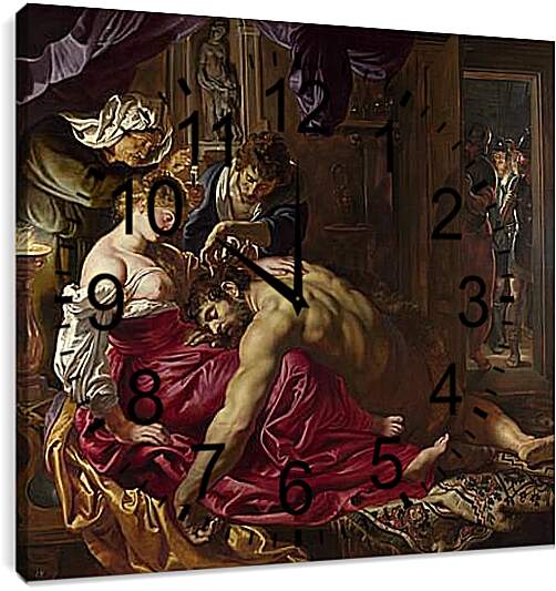 Часы картина - Samson and Delilah. Питер Пауль Рубенс