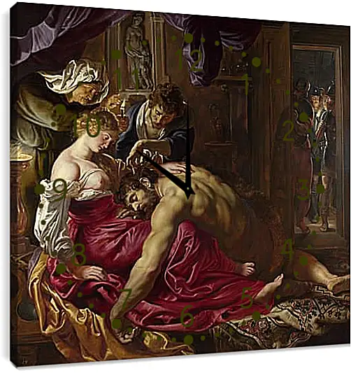 Часы картина - Samson and Delilah. Питер Пауль Рубенс