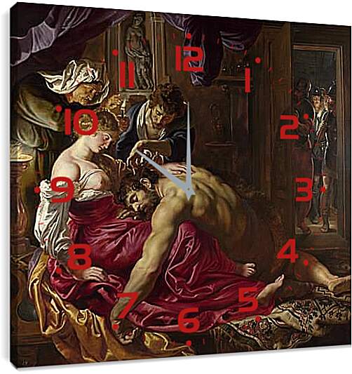 Часы картина - Samson and Delilah. Питер Пауль Рубенс