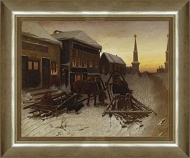 Картина в раме - Последний кабак у заставы. Перов Василий